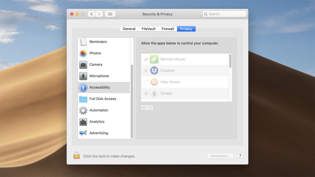 Dropbox mac accessibility